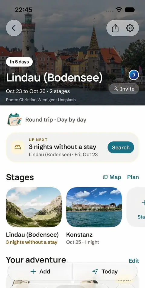 Locins App: Die Reise „Bodensee, drei Tage“ entsteht, mit Etappe Lindau und Crew
