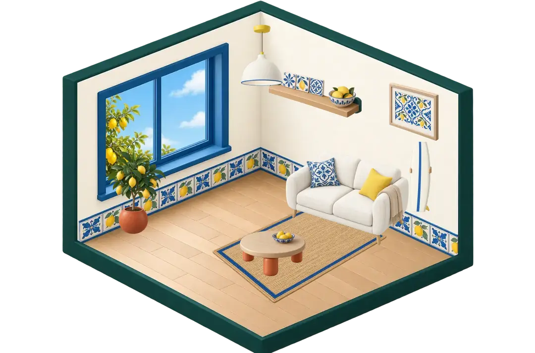 Das eingerichtete Zimmer